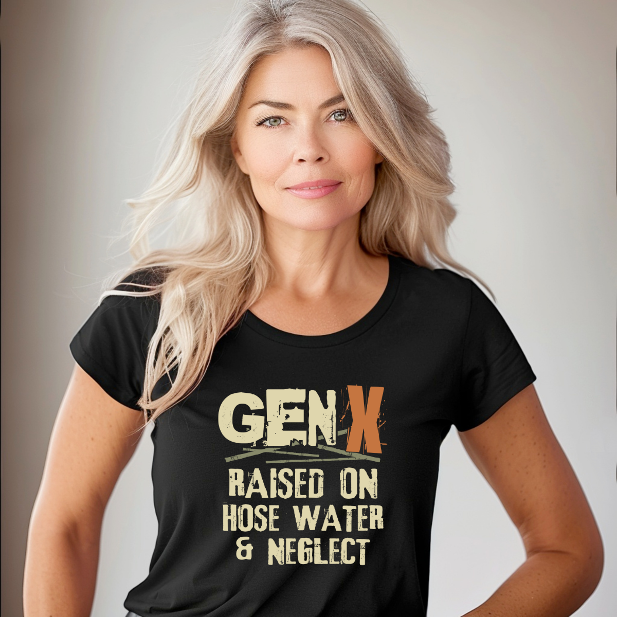 Gen X Raised on Hose Water and Neglect Women's Fitted Tee
