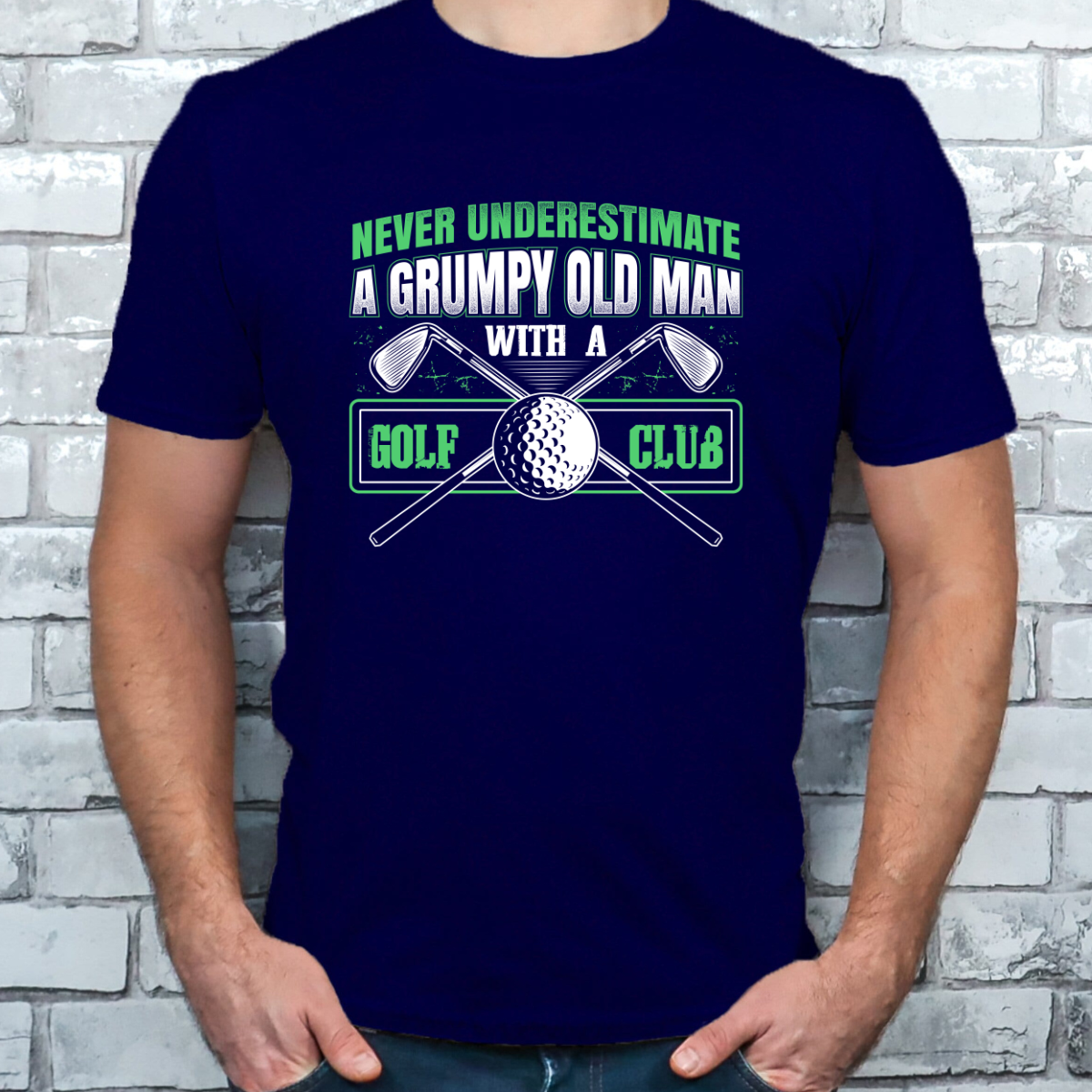 Grumpy Old Man With a Golf Club