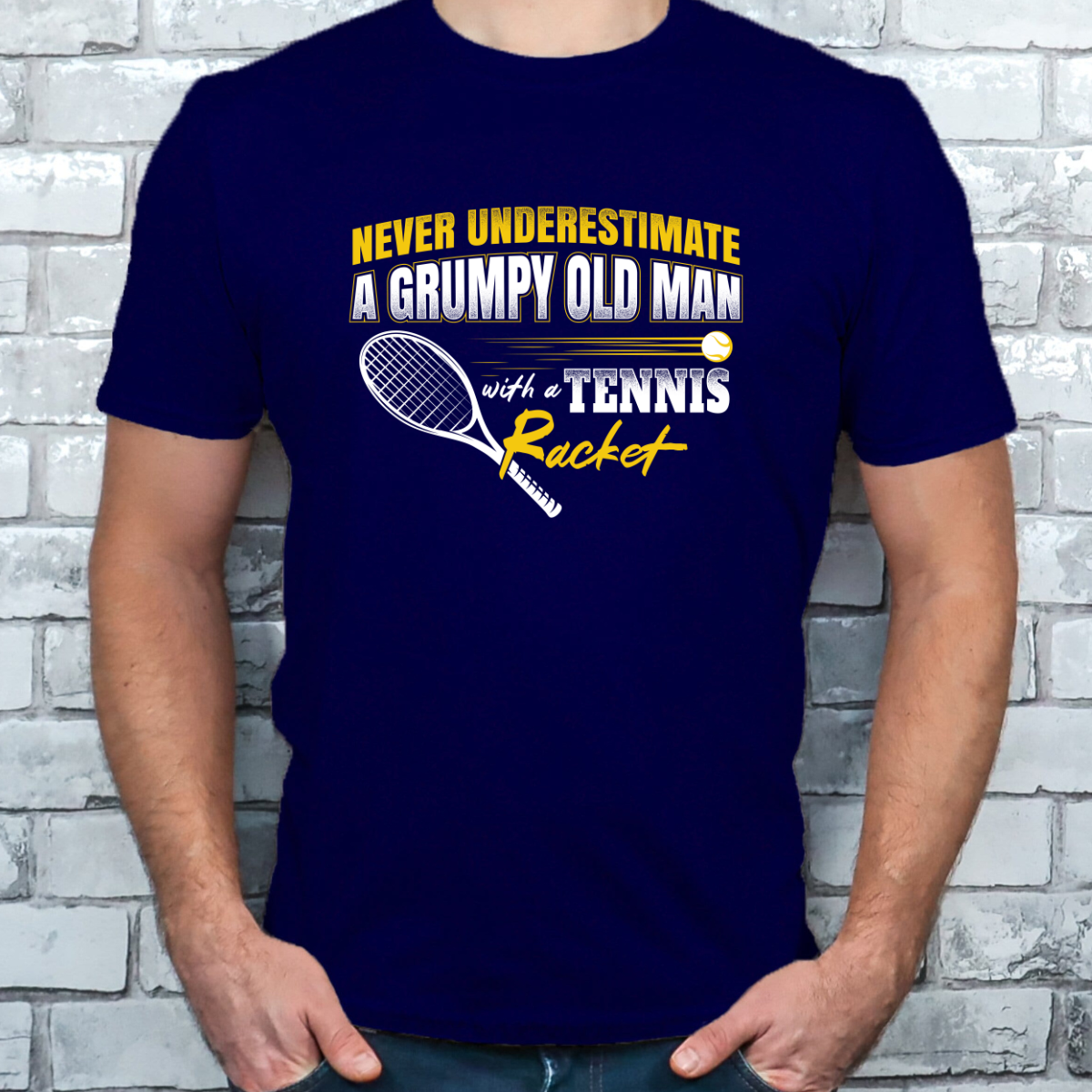 Grumpy Old Man With A Tennis Racket