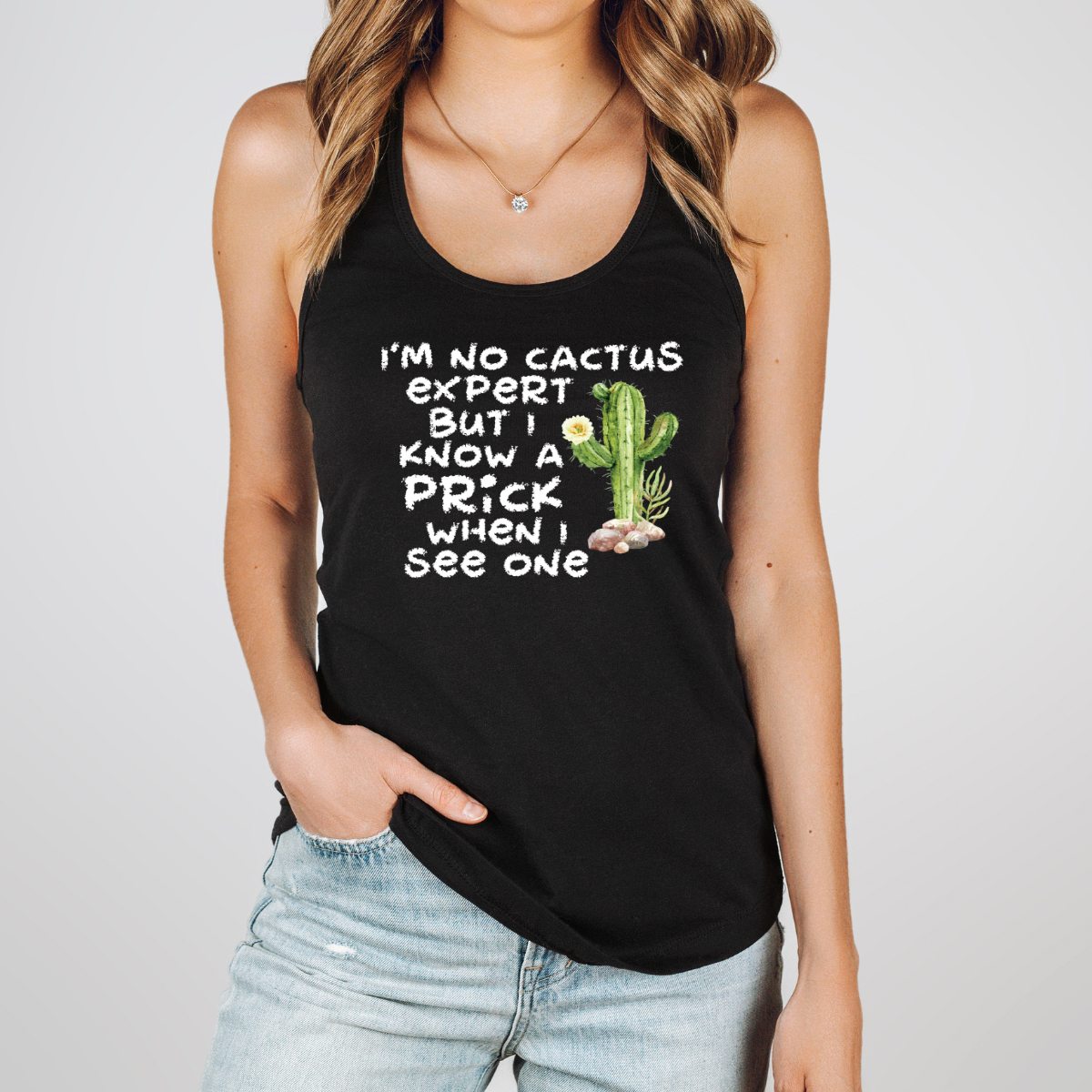 I'm No Cactus Expert Racerback Tank