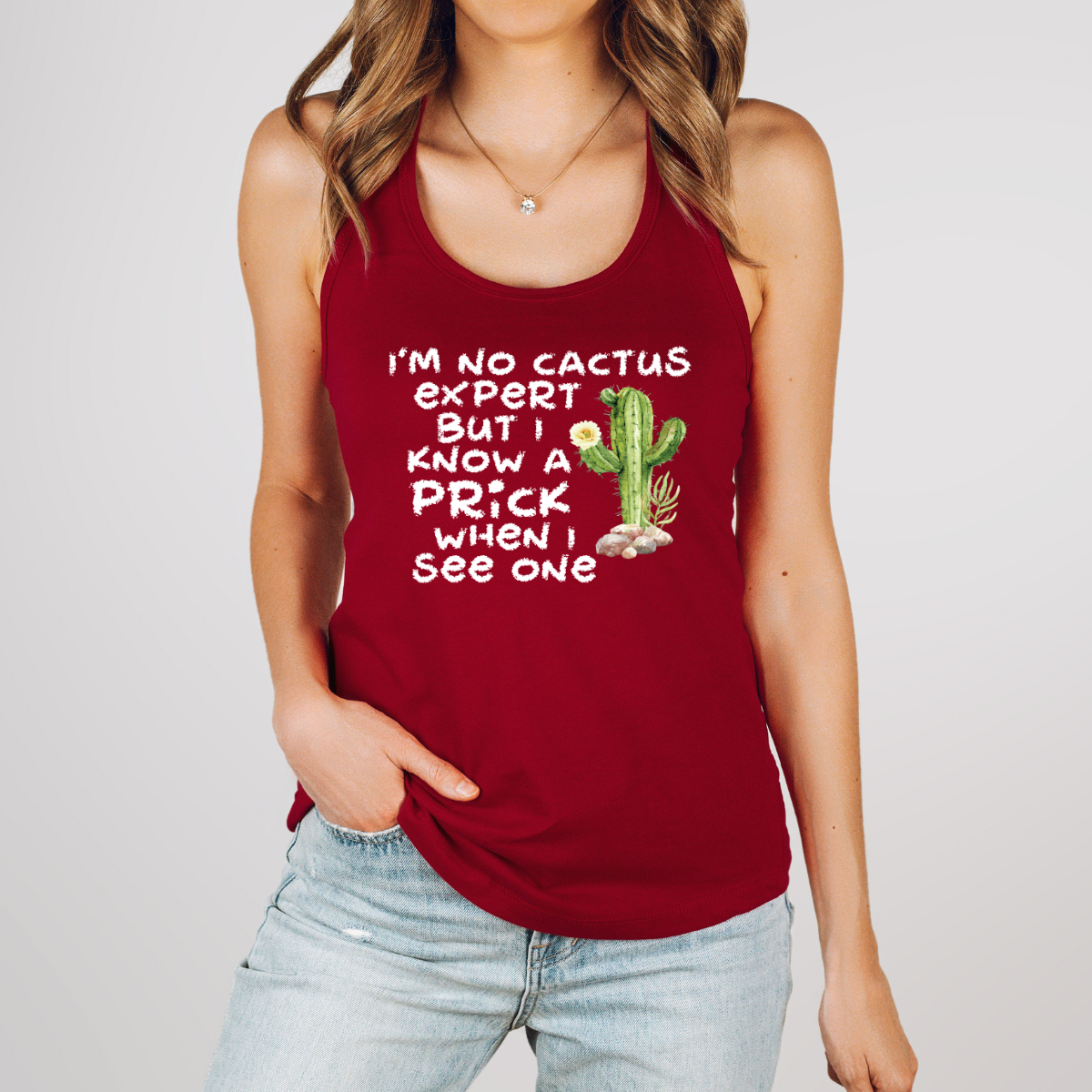 I'm No Cactus Expert Racerback Tank