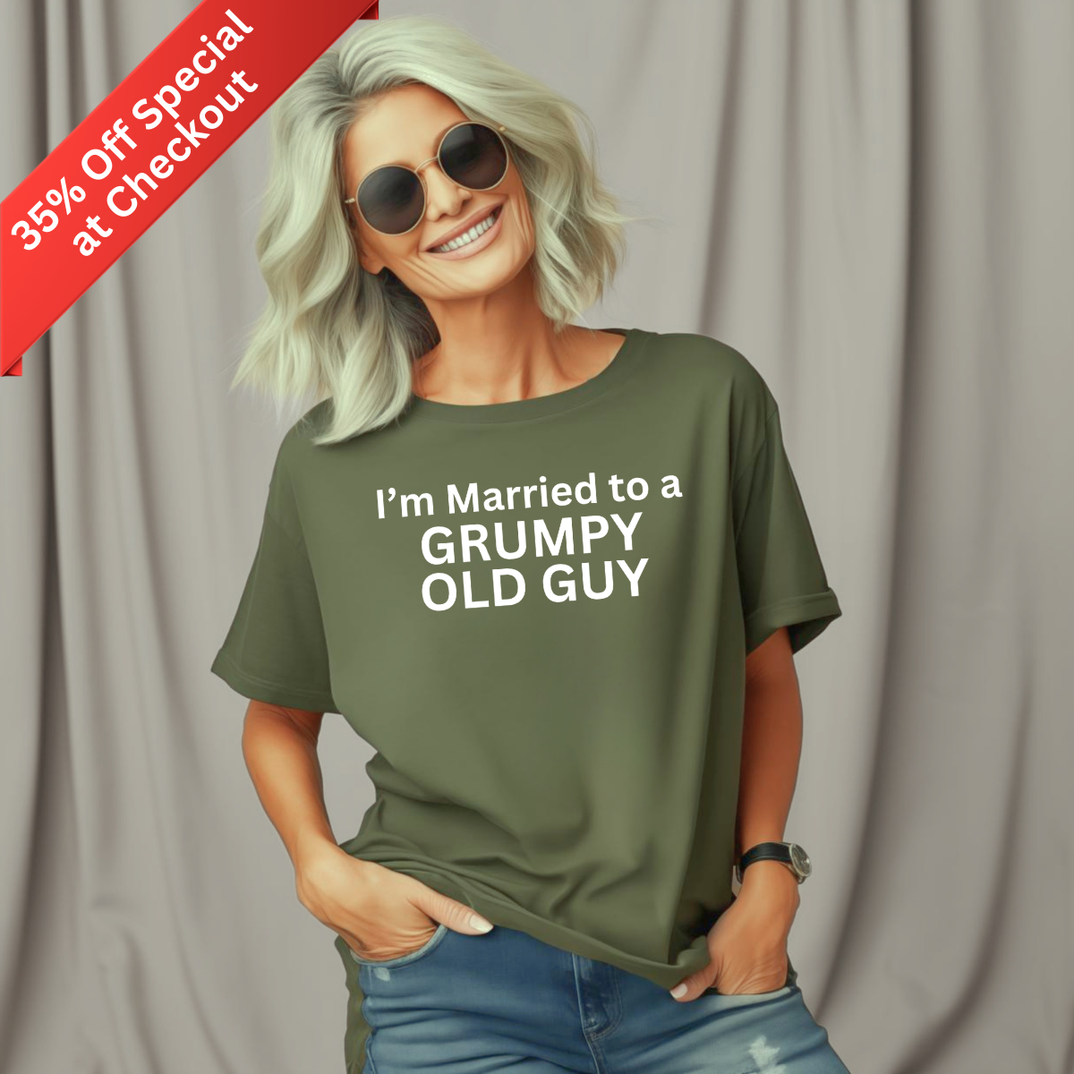 I'm Married to a Grumpy Old Guy Women's T-Shirt