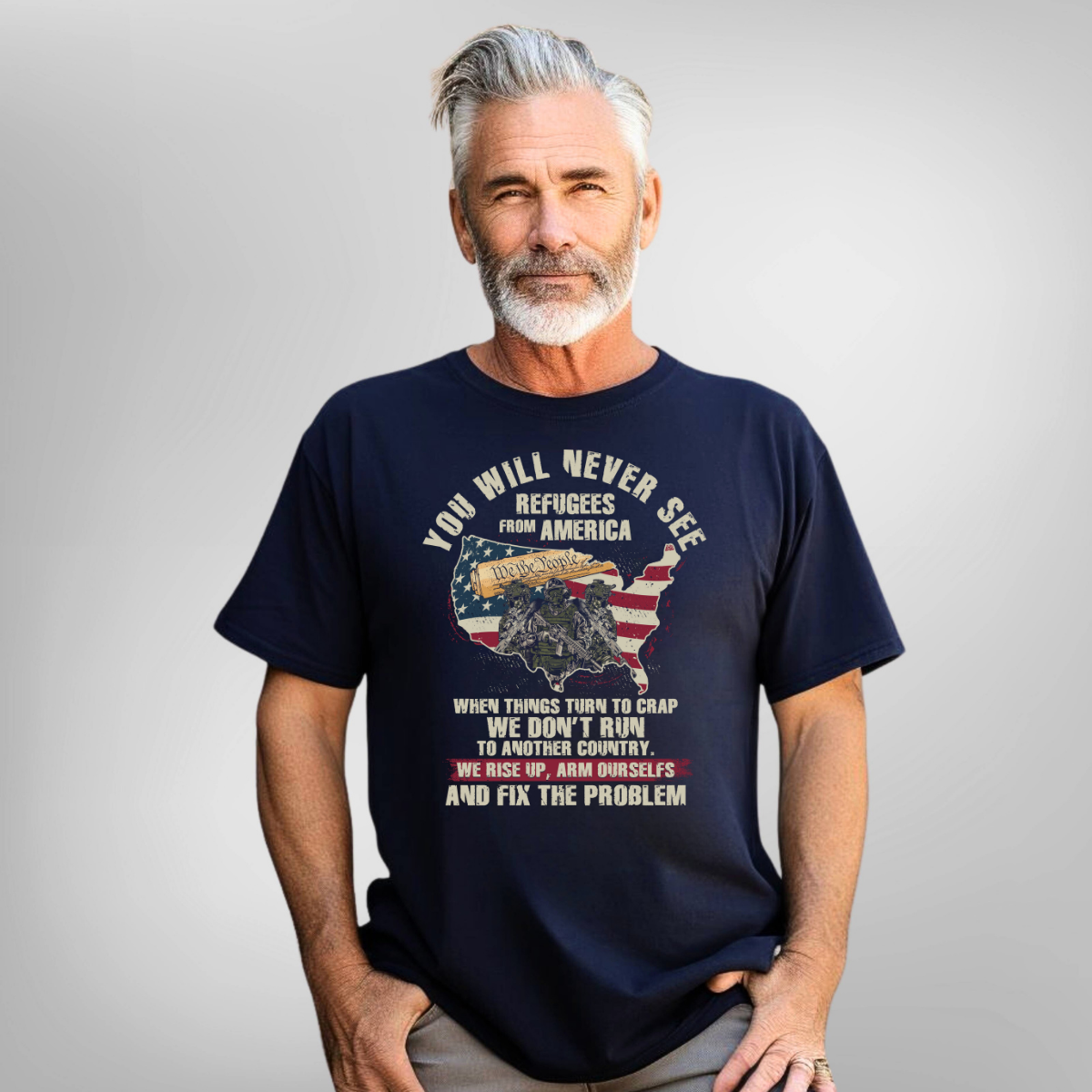 You Will Never See Refugees From America Men's T-Shirt