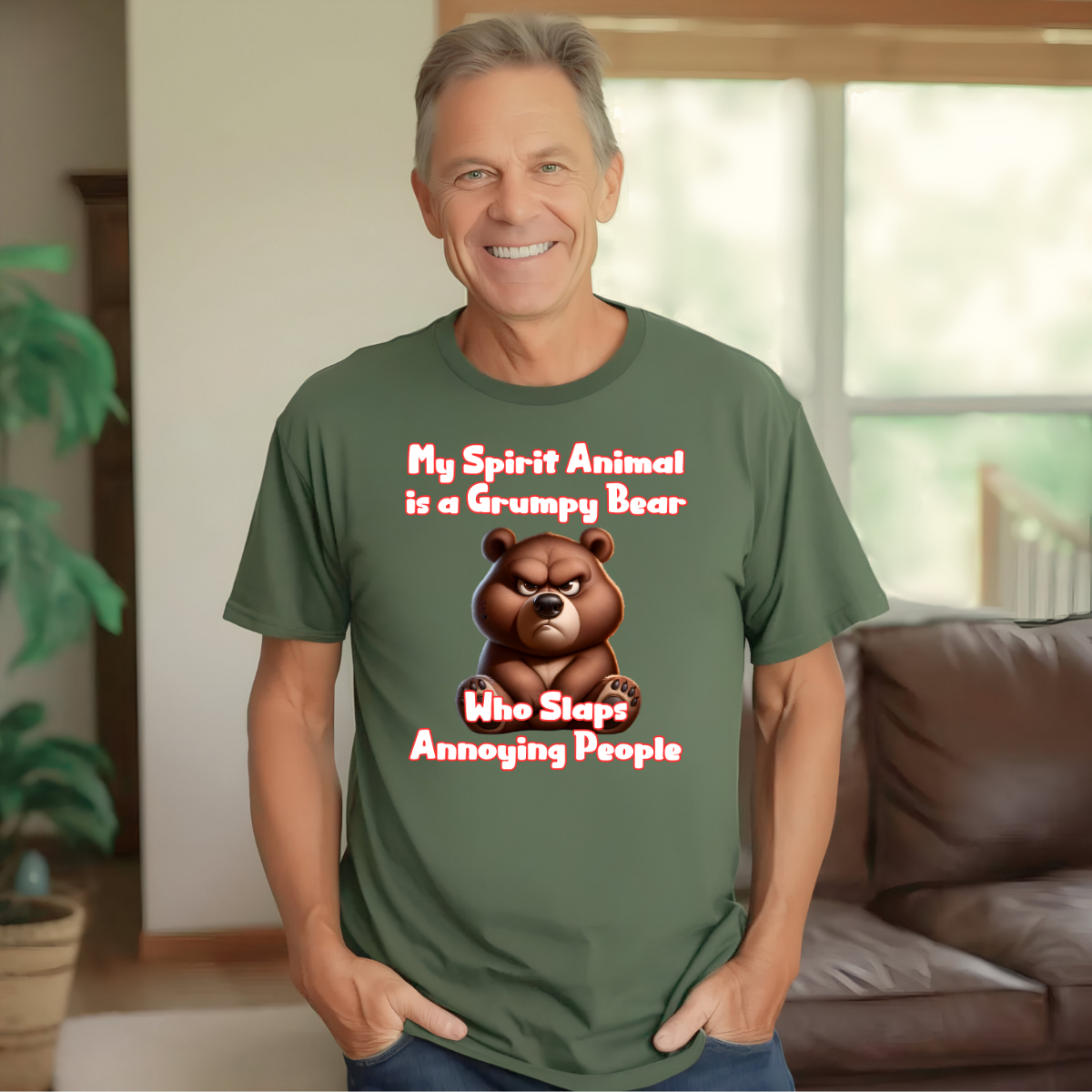 My Spirit Animal is a Grumpy Bear Men's T-Shirt